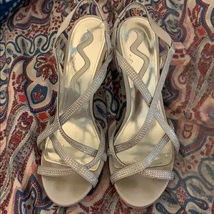 Nina Silver Strappy Heels